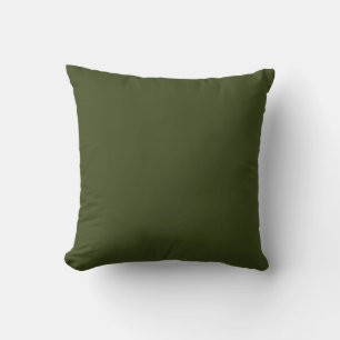 Dark Olive Green Throw Pillow