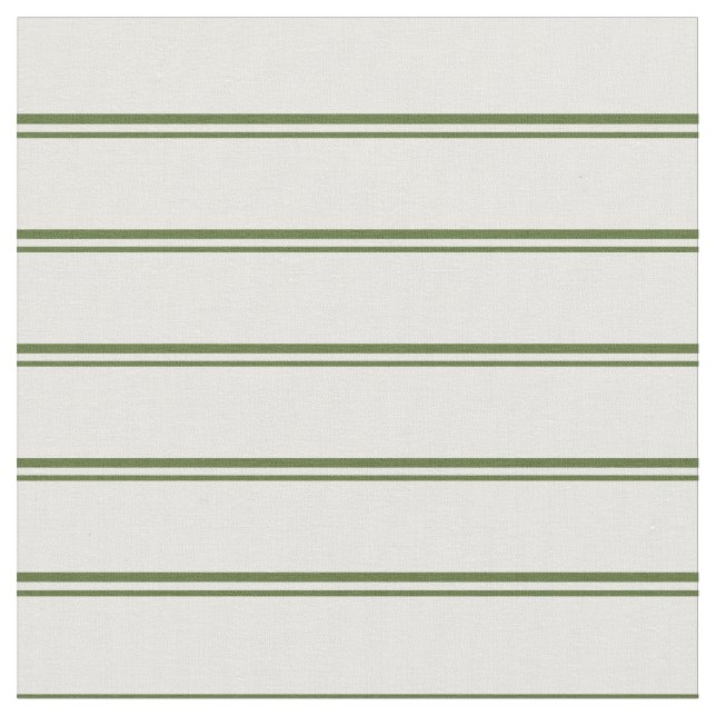 Dark Olive Green & White Coloured Striped Pattern Fabric (Close Up)