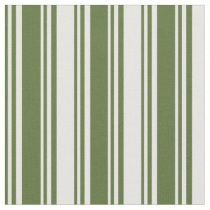 Dark Olive Green & White Coloured Stripes Fabric