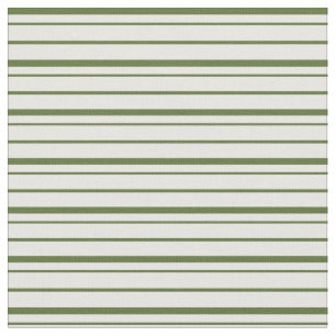 Dark Olive Green & White Coloured Stripes Fabric