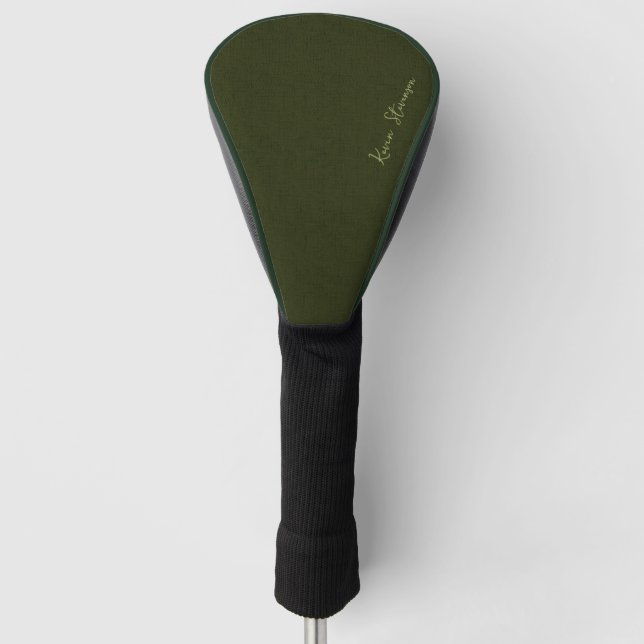 Dark olive textured  golf head cover (Front)