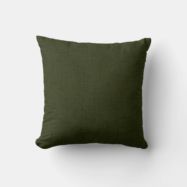Dark olive textured throw pillow (Front)