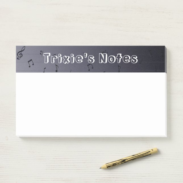 Dark Ombre Musical Notes Navy  (On Desk)
