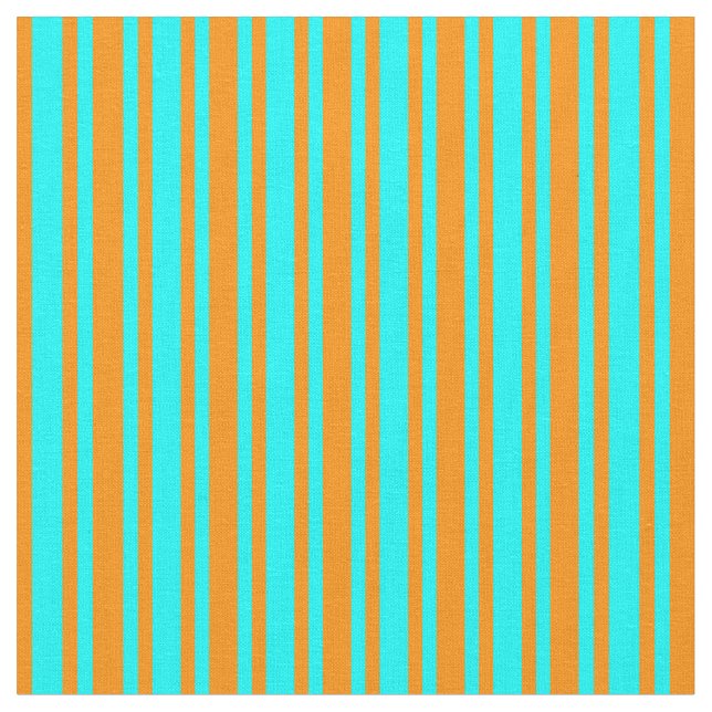 Dark Orange and Cyan Coloured Pattern Fabric (Close Up)