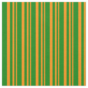 Dark Orange and Green Coloured Striped Pattern Fabric