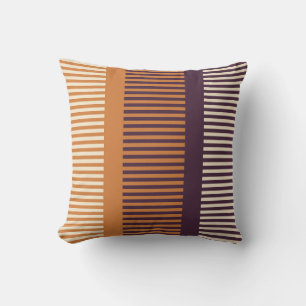 Dark Orange and Purple Stripes  Throw Pillow