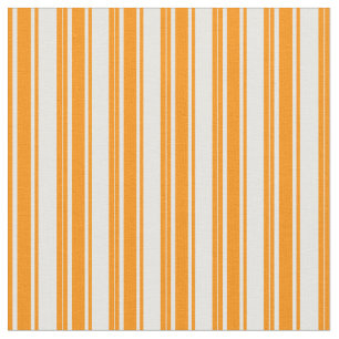 Dark Orange and White Stripes Fabric
