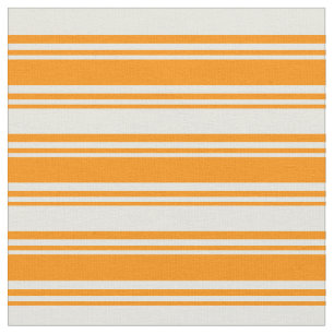 Dark Orange & Beige Lines Pattern Fabric