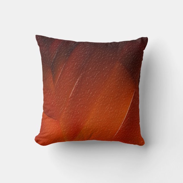 Dark orange bold textured throw pillow (Front)