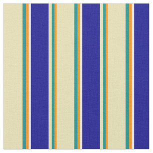 Dark Orange, Dark Cyan, Tan, Dark Blue, and White Fabric