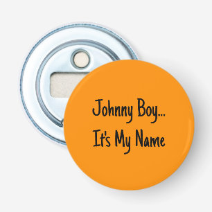 Dark Orange FF8C00 Solid Colour Design Button Bottle Opener
