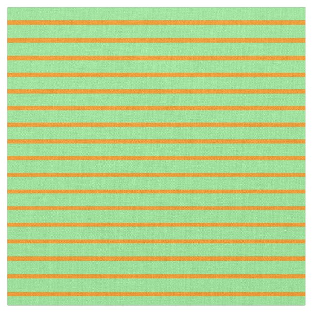 Dark Orange & Light Green Coloured Lined Pattern Fabric (Close Up)