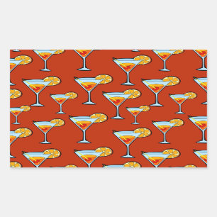 Dark Orange Martini Cocktail Pattern Sticker