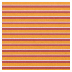Dark Orange, Pink & Red Coloured Lines Fabric