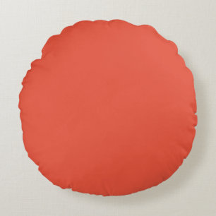 Dark Orange solid plain  Round Pillow