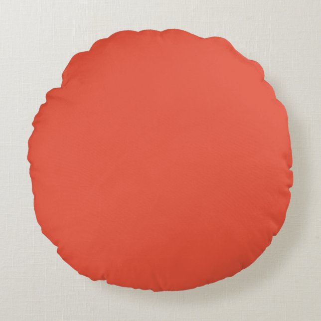 Dark Orange solid plain  Round Pillow (Front)