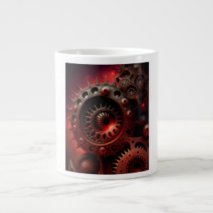 Dark Orange Steampunk Mandelbrot Fractal Large Coffee Mug