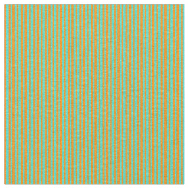 Dark Orange & Turquoise Lines Fabric (Close Up)