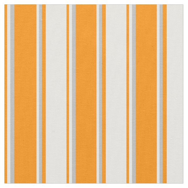 Dark Orange, White, and Grey Coloured Pattern Fabric (Close Up)