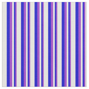 Dark Orchid, Blue, and Mint Cream Stripes Fabric
