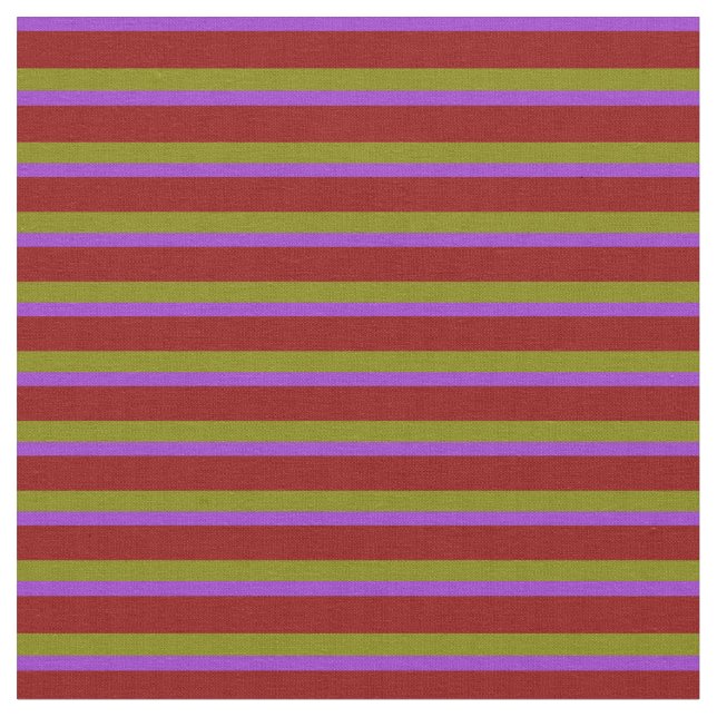 Dark Orchid, Dark Red, and Green Coloured Pattern Fabric (Close Up)