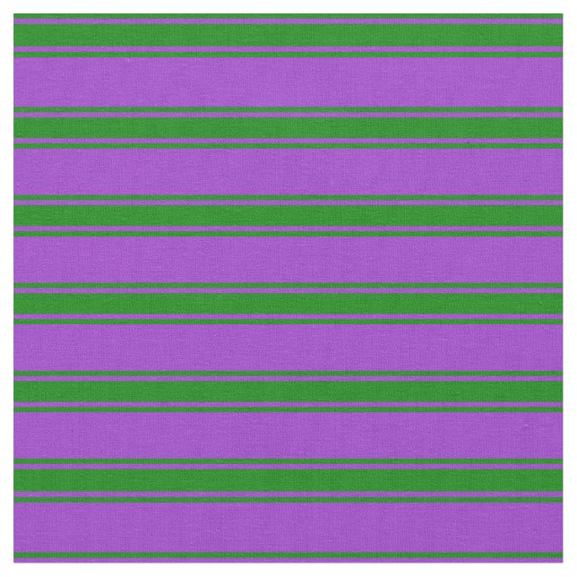 Dark Orchid & Green Coloured Striped Pattern Fabric (Close Up)