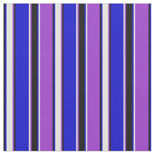 Dark Orchid, Light Yellow, Blue, and Black Lines Fabric