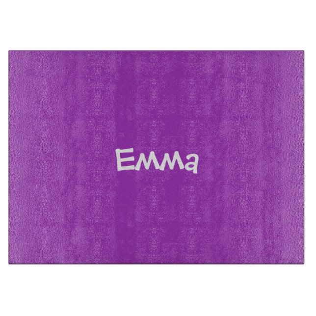 Dark Orchid Personalized Glass Cutting Board (Front)