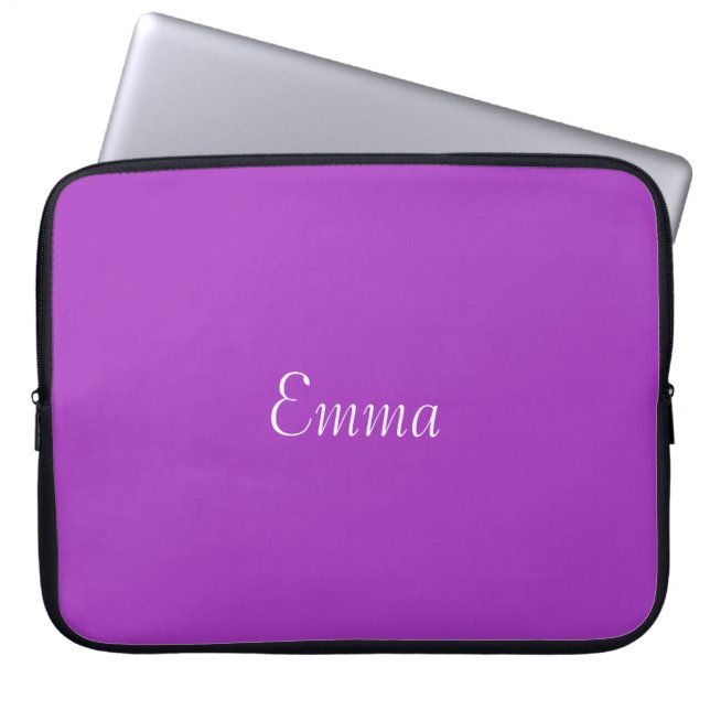 Dark Orchid Personalized Laptop Sleeve (Front)