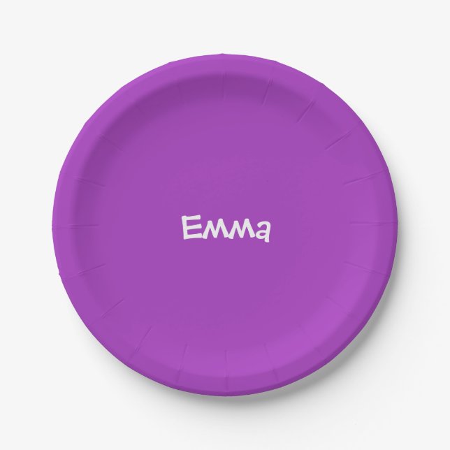 Dark Orchid Personalized Paper Plate (Front)