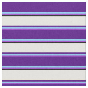 Dark Orchid, Sky Blue, Indigo, Mint Cream & Black Fabric