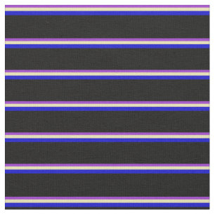 Dark Orchid, Tan, Blue & Black Lines Fabric