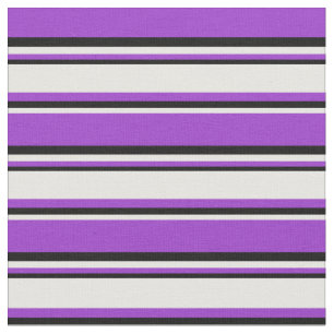 Dark Orchid, White & Black Coloured Lines Fabric
