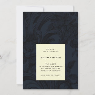 Dark ornamental Victorian wedding Invitation
