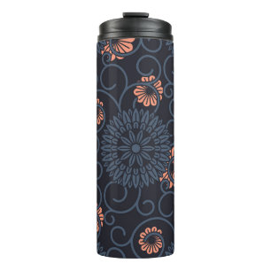 Dark Ornamented Circles Vintage Seamless Thermal Tumbler