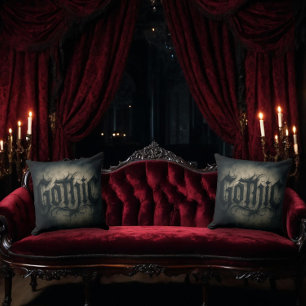 Dark Ornate Gothic Throw Pillow