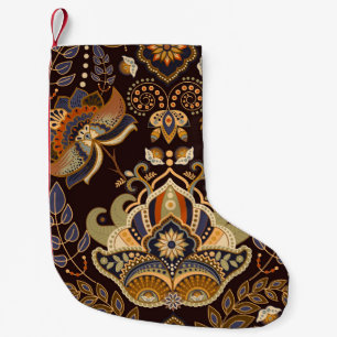 Dark Paisley: Floral Indian Seamless. Small Christmas Stocking