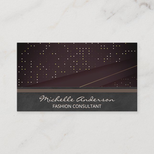 Dark Panels | Luxury Pattern Background Business Card (Front)