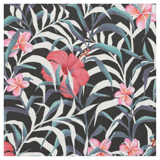 Dark pattern with flowers fabric (Close Up)