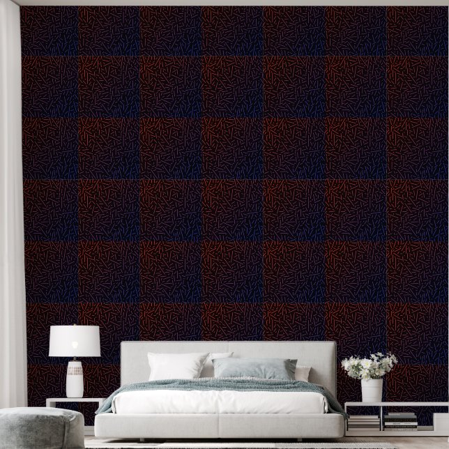 Dark Patterned 2" * 10" Custom Smooth Vinyl  Wallpaper (Bedroom)