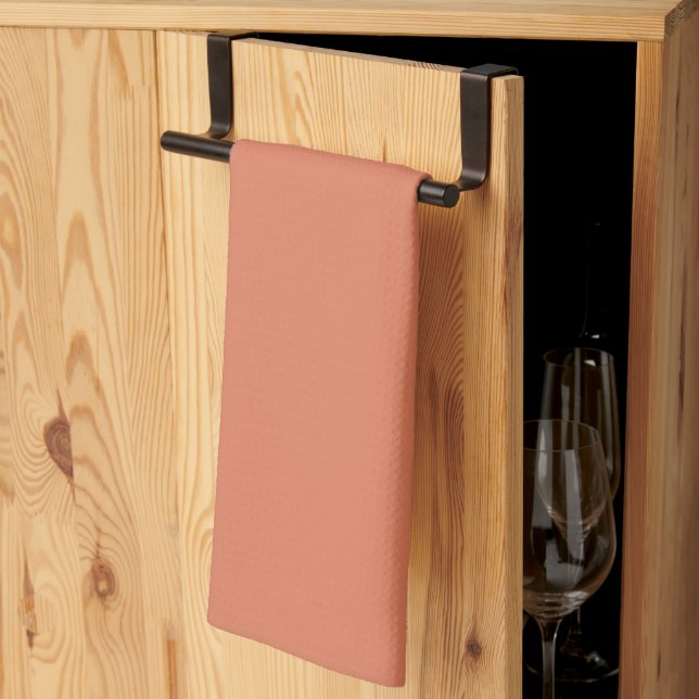 Dark Peach (solid colour)  Kitchen Towel (Thirds Fold)