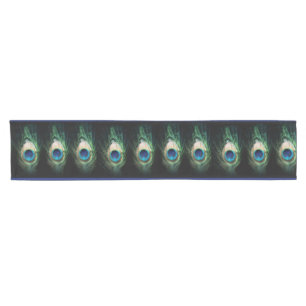 Dark Peacock Feather Short Table Runner
