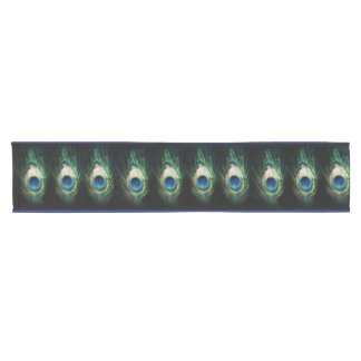Dark Peacock Feather Short Table Runner