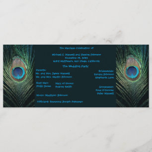 Dark Peacock Wedding Program