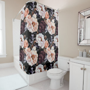 Dark Peonies Floral Pattern