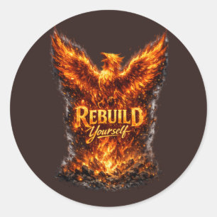 Dark Phoenix Motivation Design Classic Round Sticker