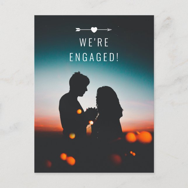 Dark Photo | Engagement Announcement | Postcard (Front)