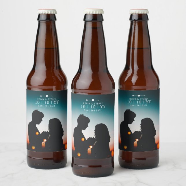 Dark Photo | Save The Date | Beer Label | Top (Bottles)