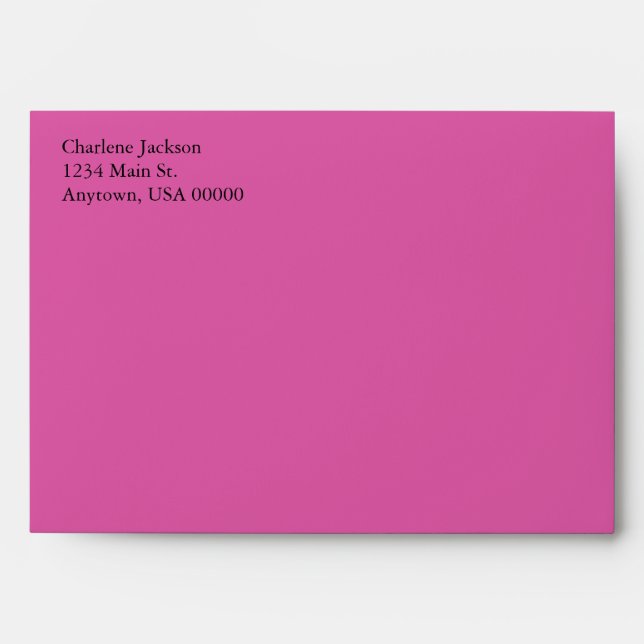 Dark Pink A7 5x7 Custom Pre-addressed Envelopes (Front)