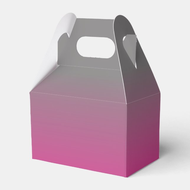 Dark Pink and Grey Ombre Pattern Favor Box (Front Side)